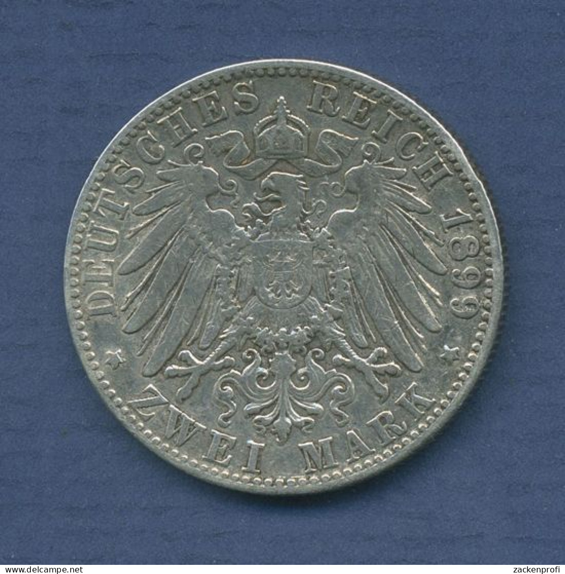 Baden 2 Mark 1899 G, Kursmünze Großherzog Friedrich, J 28 Ss (m6431) - 2, 3 & 5 Mark Plata