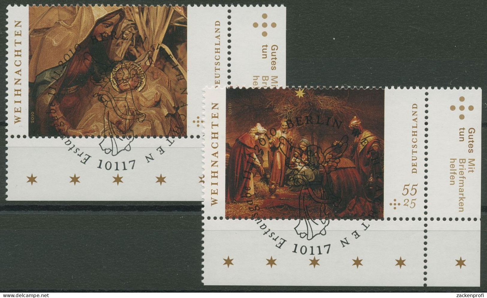 Bund 2010 Weihnachten Krippe 2829/30 Ecke 4 Mit TOP-ESST Berlin (E3930) - Used Stamps