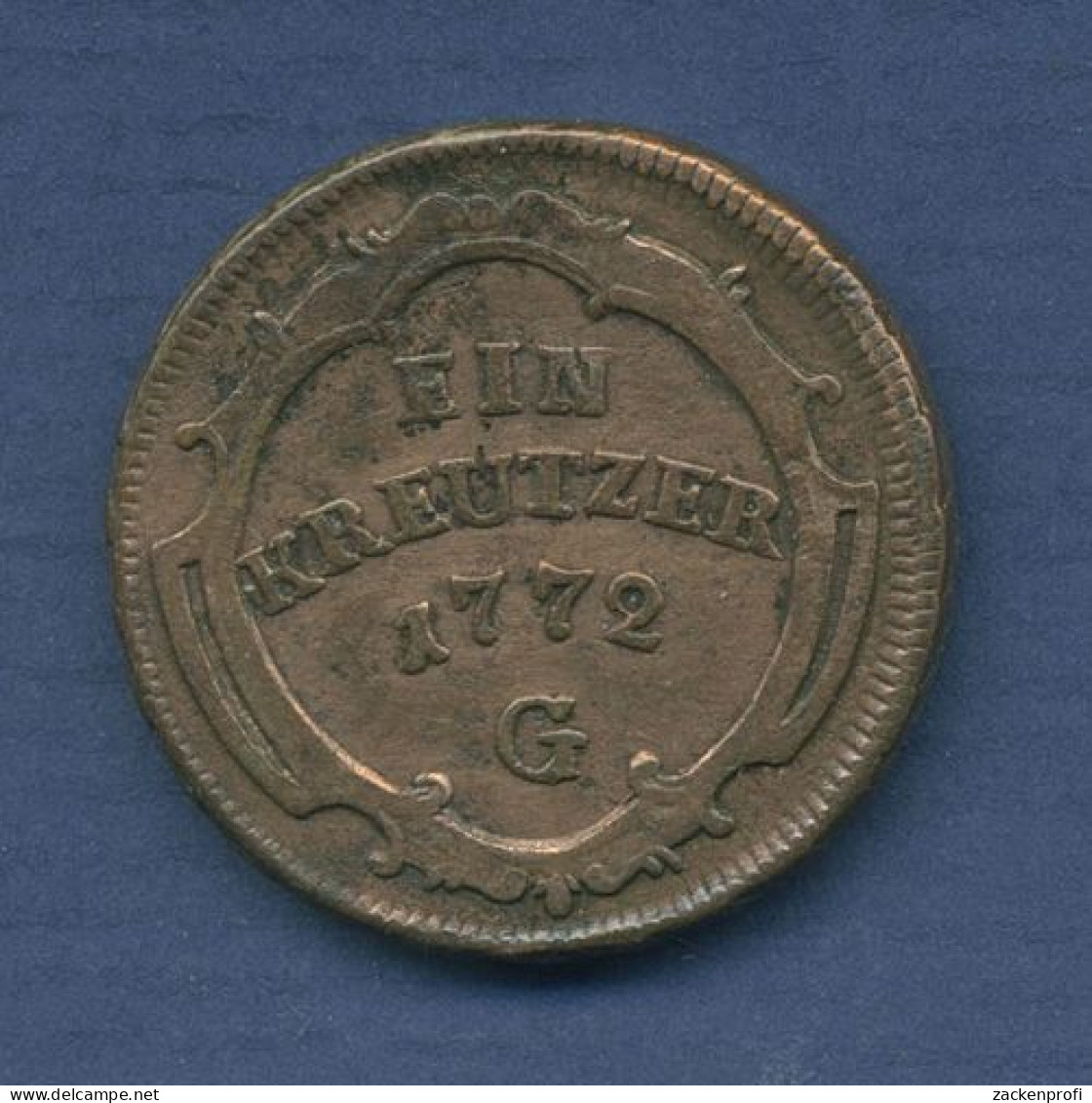 RDR Burgau 1 Kreuzer 1772 G, Günzburg, Maria Theresia, Ss+ (m3117) - Oesterreich