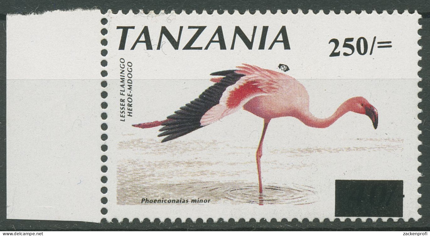 Tansania 2001 Vögel Flamingo Mit Aufdruck Neuer Wertstufe 4014 Postfrisch - Tanzania (1964-...)
