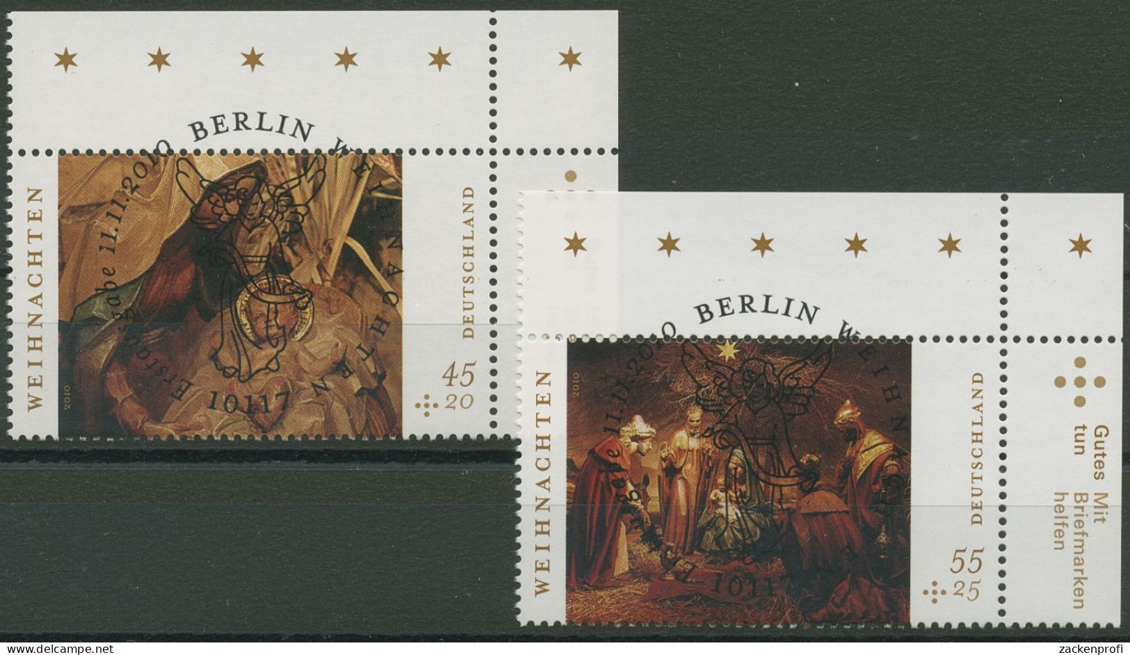 Bund 2010 Weihnachten Krippe 2829/30 Ecke 2 Mit TOP-ESST Berlin (E3929) - Used Stamps