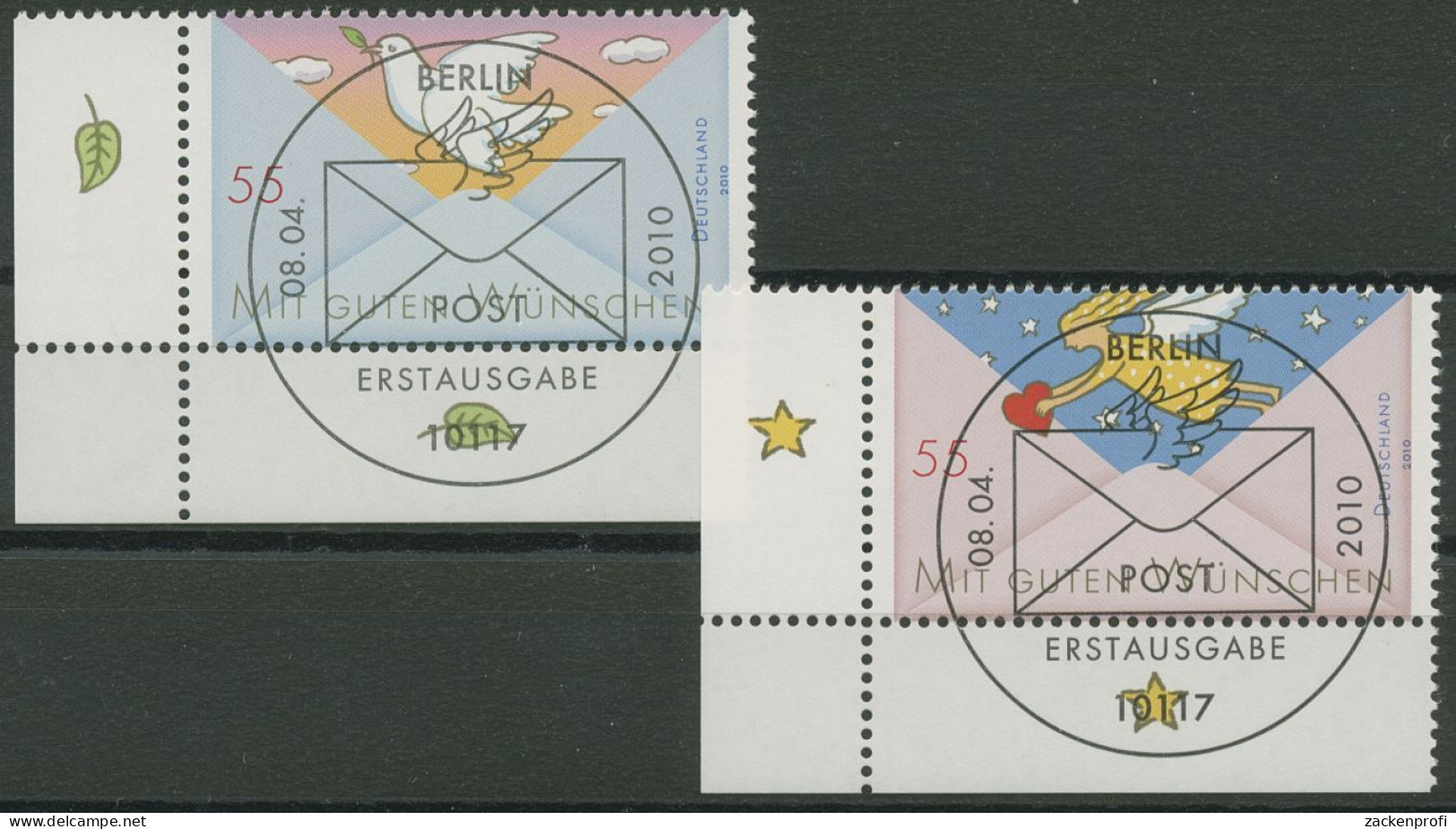 Bund 2010 Post: Grußmarken 2790/91 Ecke 3 Mit TOP-ESST Berlin (E3912) - Used Stamps