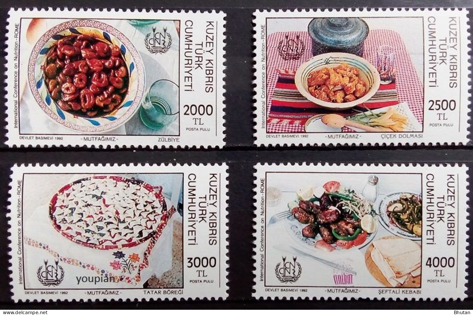 Northern Cyprus 1992, Foods, MNH Stamps Set - Ongebruikt