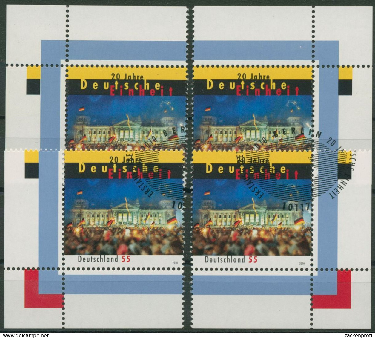 Bund 2010 20 Jahre Deutsche Einheit 2821 Alle 4 Ecken Gestempelt (E3924) - Used Stamps