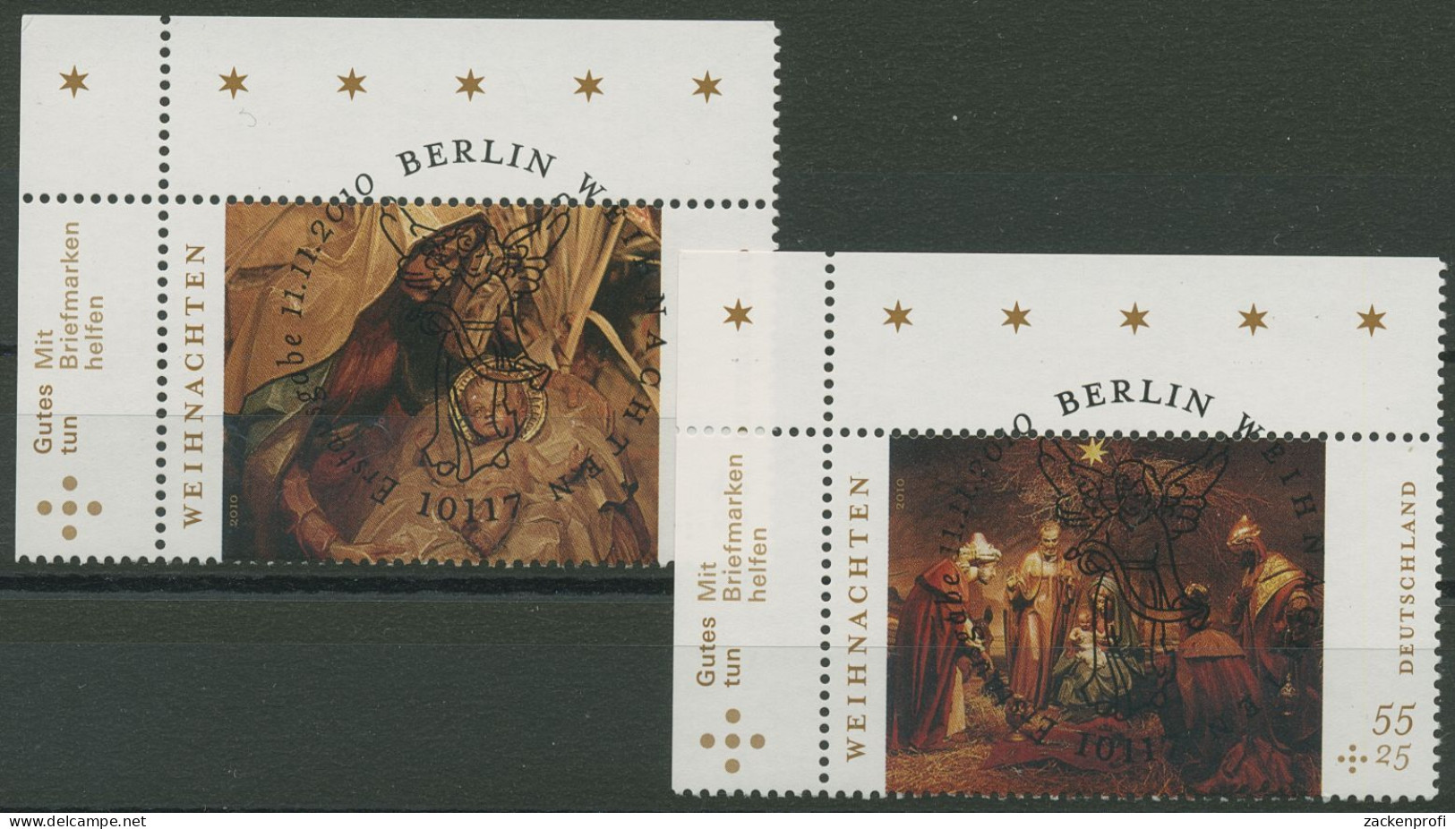 Bund 2010 Weihnachten Krippe 2829/30 Ecke 1 Mit TOP-ESST Berlin (E3928) - Used Stamps