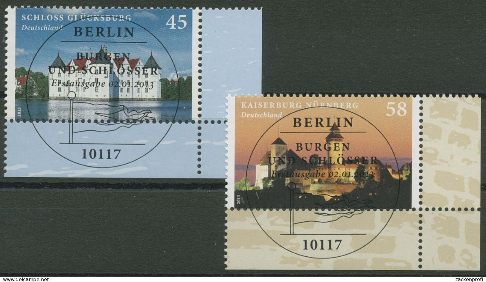 Bund 2013 Burgen Und Schlösser 2972/73 Ecke 4 Mit TOP-ESST Berlin (E3974) - Used Stamps