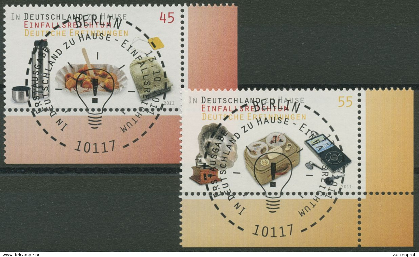 Bund 2011 Deutsche Erfindungen 2891/92 Ecke 4 Mit TOP-ESST Berlin (E3954) - Used Stamps