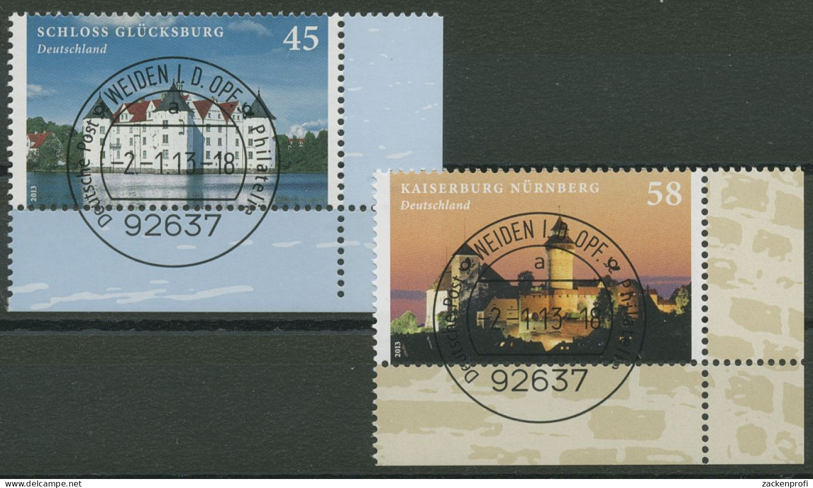 Bund 2013 Burgen Und Schlösser 2972/73 Ecke 4 Mit TOP-Stempel (E3973) - Oblitérés