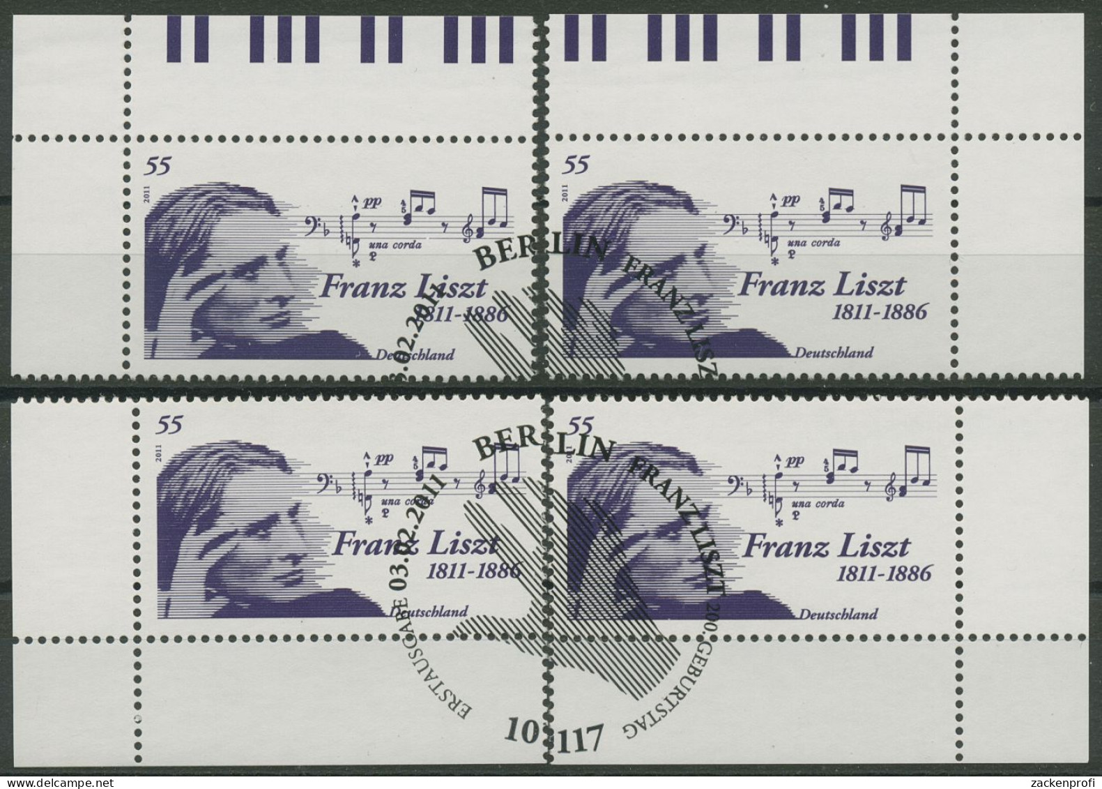 Bund 2011 Komponist Franz Liszt 2846 Alle 4 Ecken Gestempelt (E3939) - Used Stamps