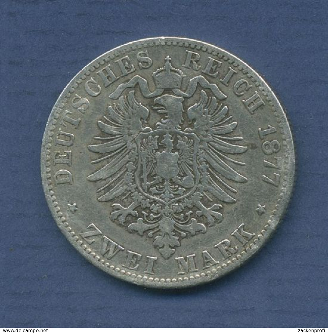 Preußen 2 Mark 1877 A, Kaiser Wilhelm I., J 96 S-ss (m6432) - 2, 3 & 5 Mark Silber