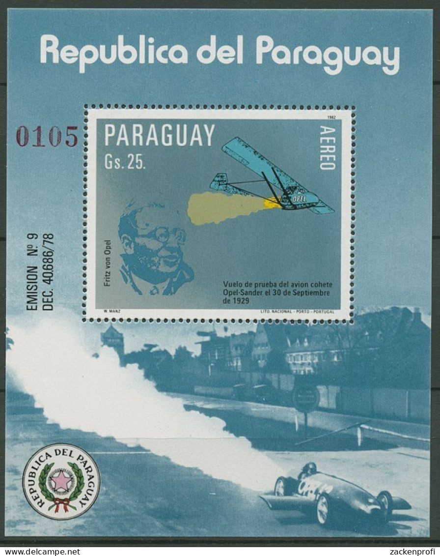 Paraguay 1983 Deutsche Raketentechnik Block 384 Postfrisch (C18805) - Paraguay