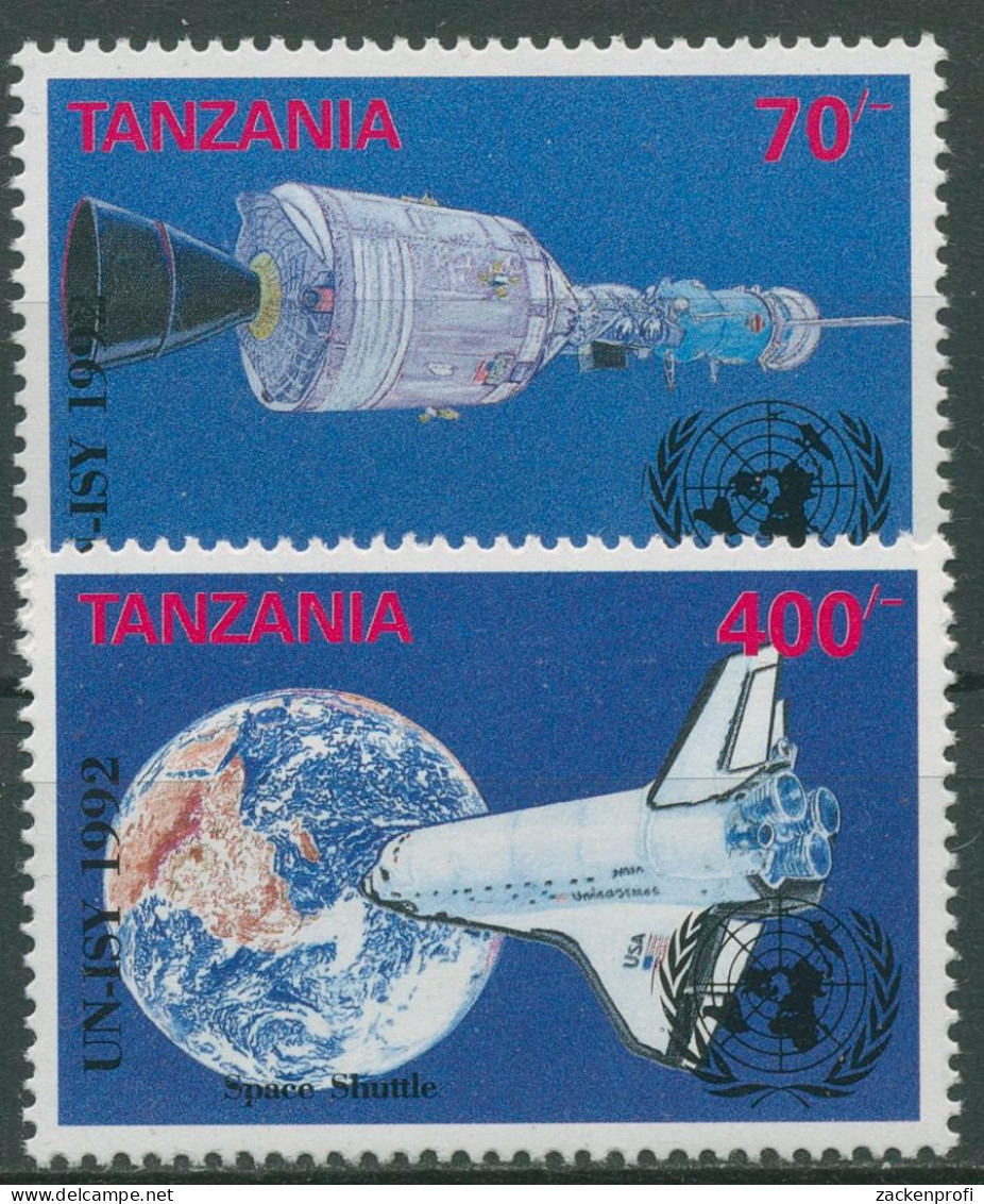 Tansania 1992 Space Shuttle Int. Weltraumjahr Der UNO 1430/31 Postfrisch - Tansania (1964-...)