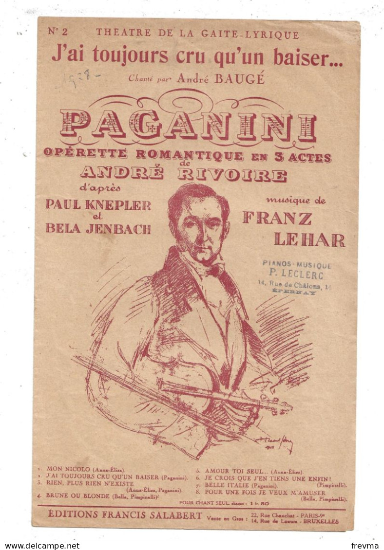 Partition Complete J'ai Toujours Cru Qu'un Baiser 1925 Valse Chantée - Compositori Di Commedie Musicali