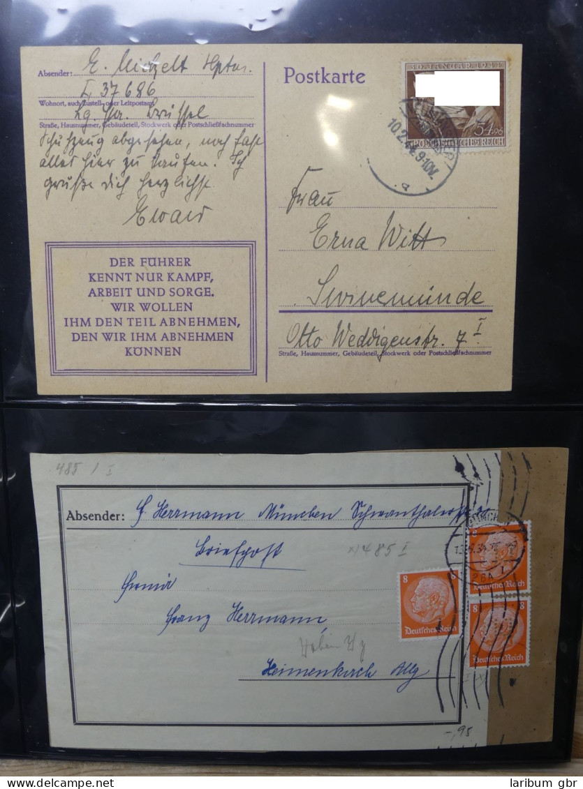 Deutsches Reich ca. 80 Belege, z.B. Posteinlieferung im Briefe Album #LY853