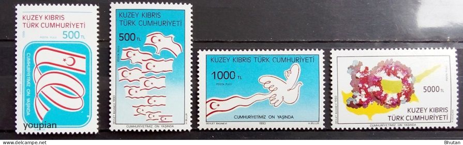 Northern Cyprus 1993, 10th Anniversary Of Independence, MNH Stamps Set - Unused Stamps