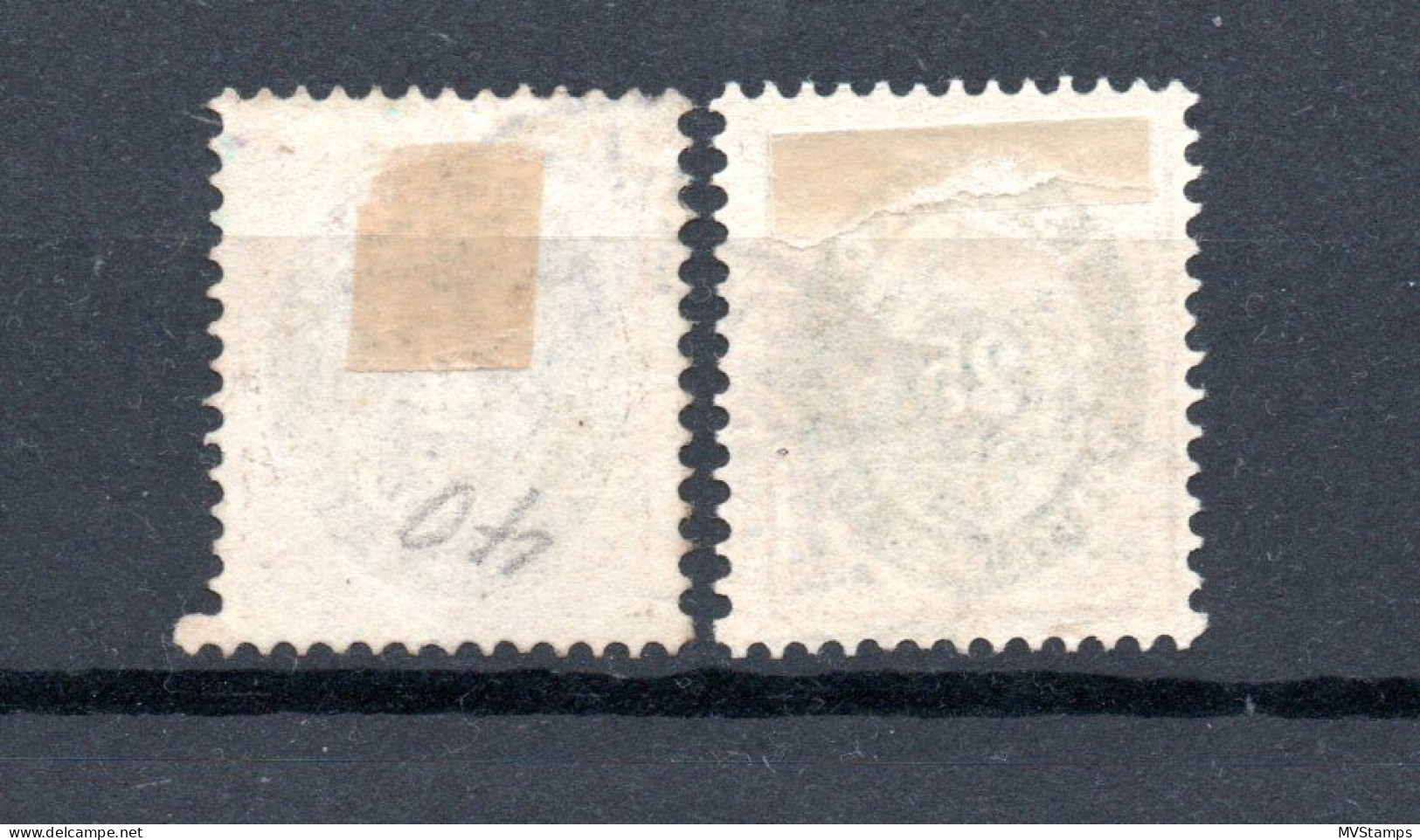 Iceland 1900 Old Set Posthorn Stamps (Michel 20/21) Nice Used - Oblitérés