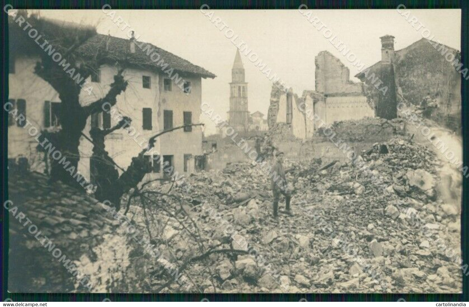 Gorizia San Canziano D'Isonzo Begliano Rovine Guerra Foto Cartolina QT0919 - Gorizia