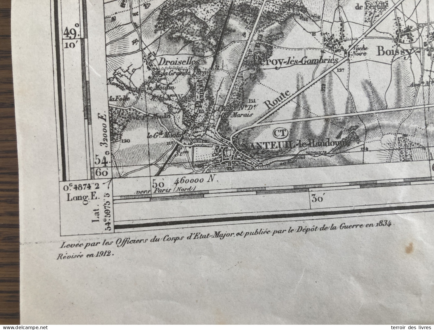 Carte état Major SOISSONS 33 1834 1912 60x86cm SAINT PIERRE AIGLE DOMMIERS CUTRY COEUVRES-ET-VALSERY MONTGOBERT LAVERSIN - Carte Geographique