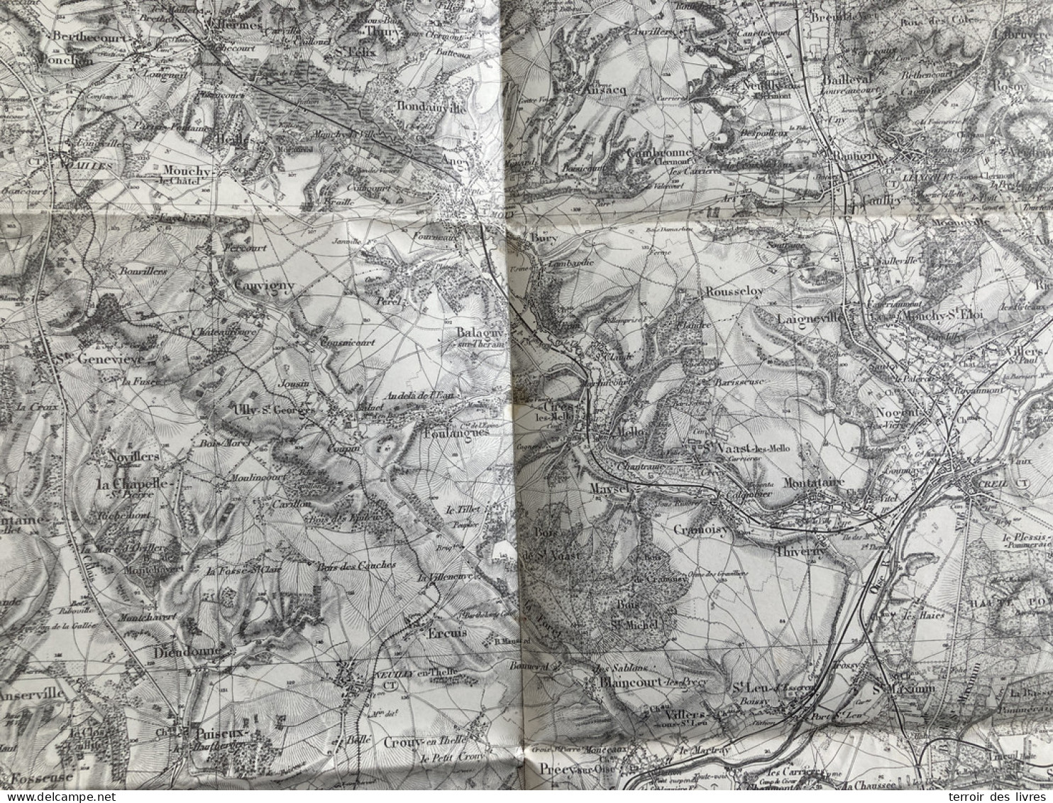 Carte état Major BEAUVAIS 32 1832 1903 60x86cm BURY MOUY ANGY BALAGNY-SUR-THERAIN ANSACQ ROUSSELOY CAMBRONNE-LES-CLERMON - Carte Geographique