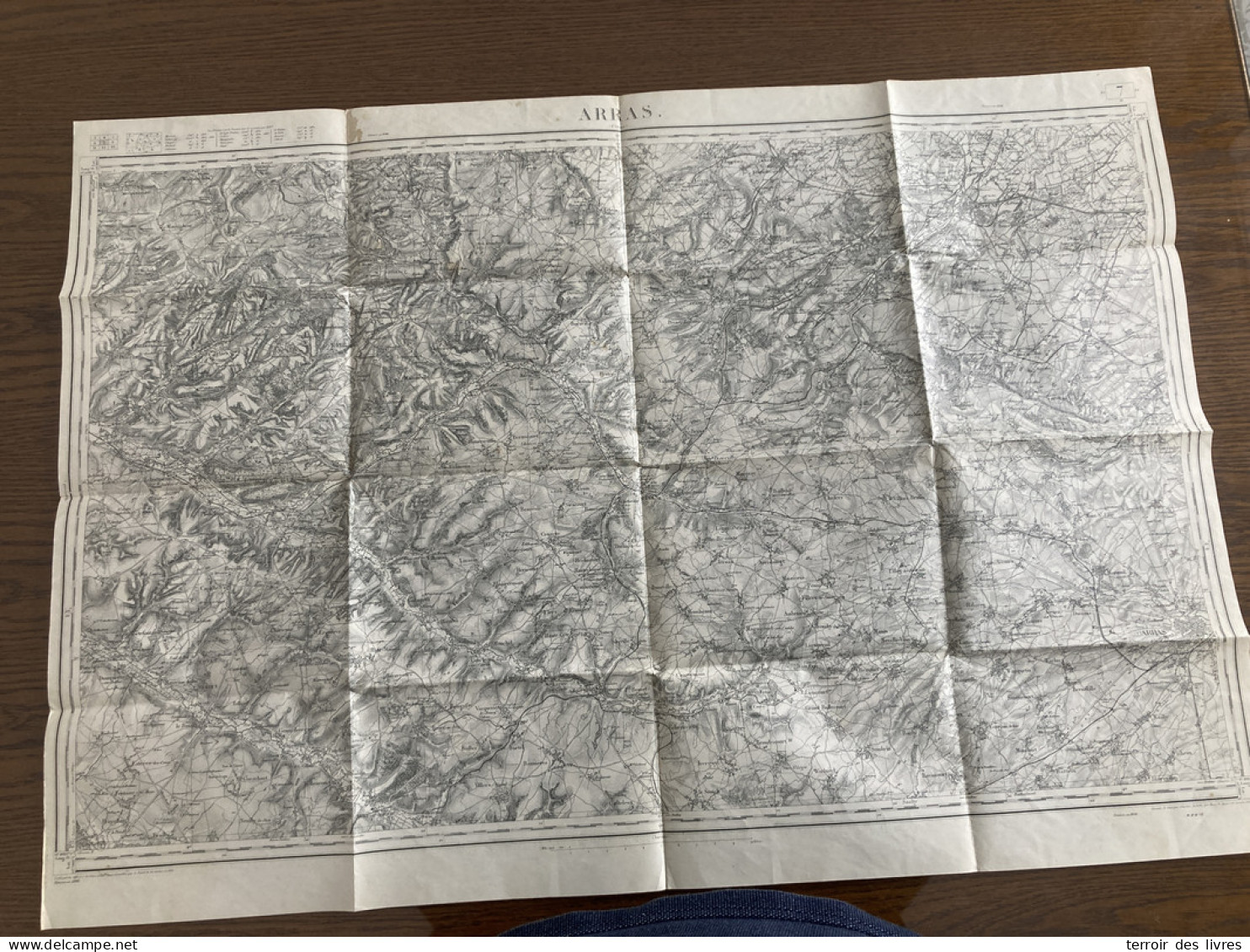 Carte état Major ARRAS 7 1837 1898 60x86cm SAINT POL SUR TERNOISE GAUCHIN-VERLOINGT RAMECOURT ST-MICHEL-SUR-TERNOISE TRO - Carte Geographique