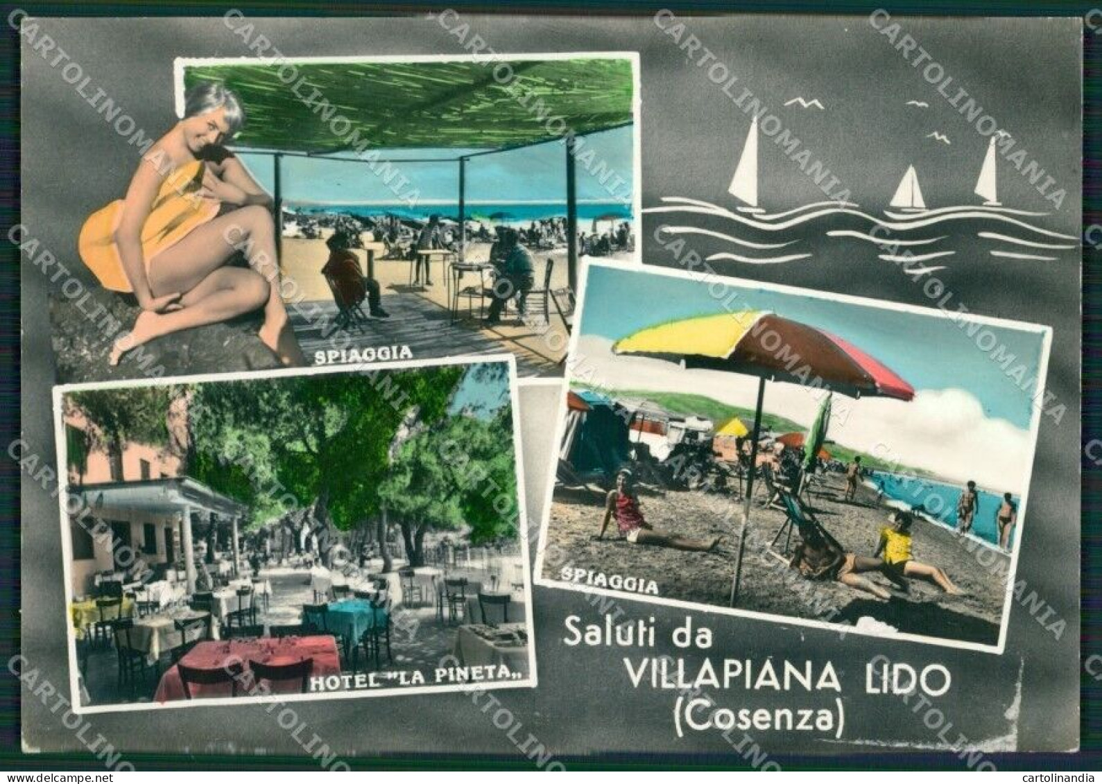 Cosenza Villapiana Lido Di Saluti Da Foto FG Cartolina ZKM7602 - Cosenza