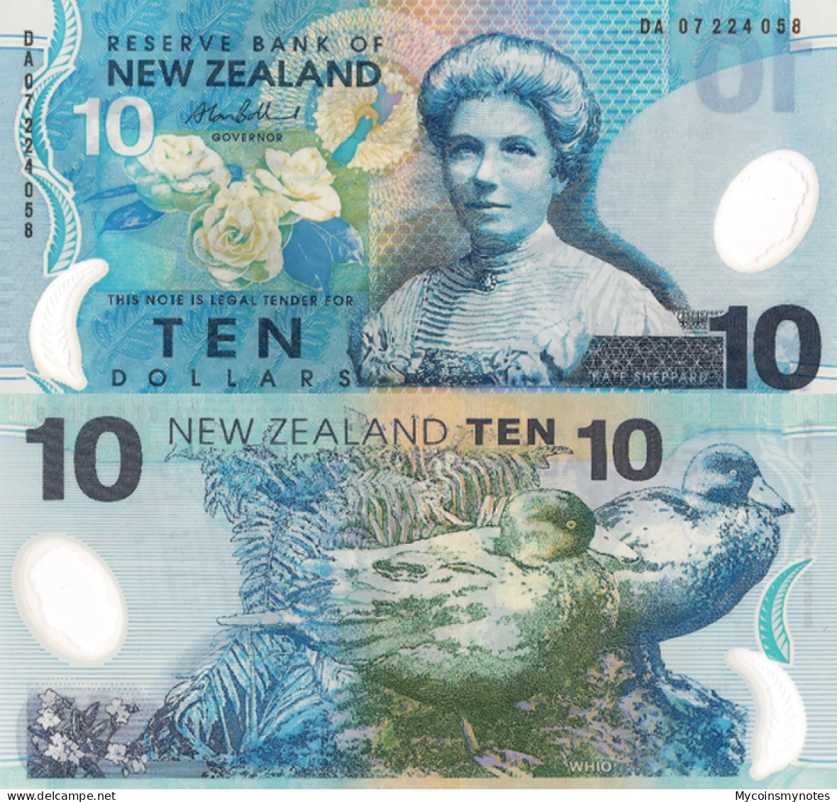 NEW ZEALAND 10 Dollars, 2007, P186b, Polymer, UNC - New Zealand