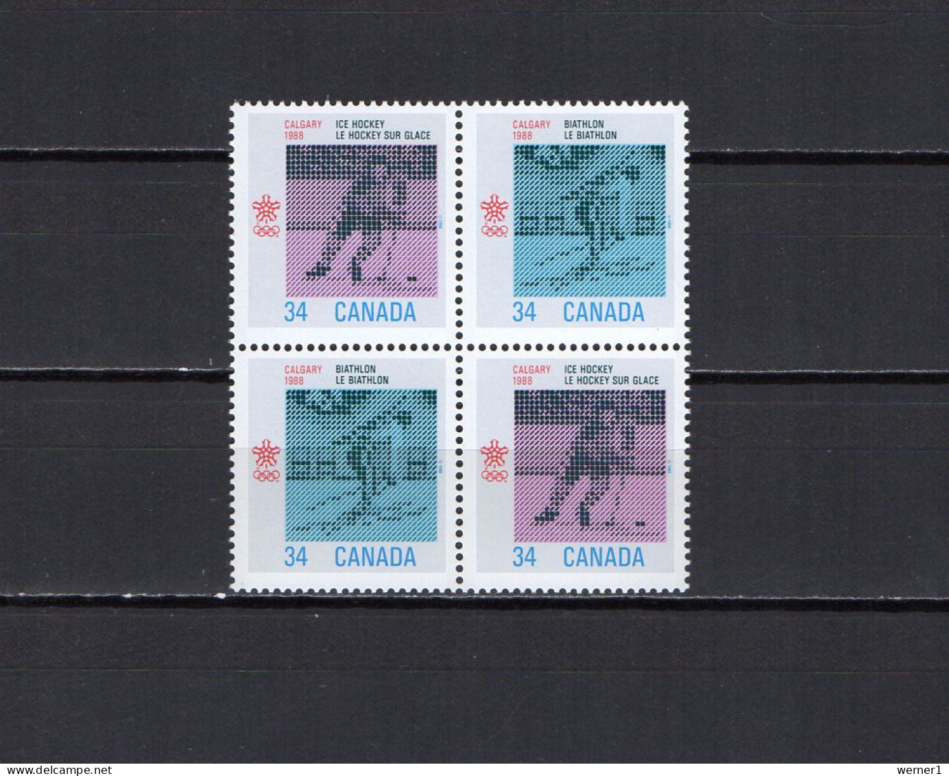 Canada 1986 Olympic Games Calgary Block Of 4 MNH - Invierno 1988: Calgary