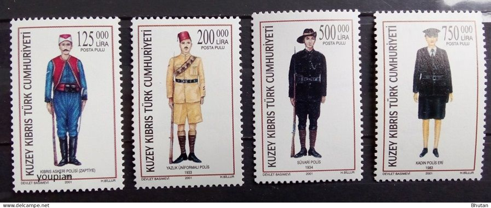 Northern Cyprus 2001, Police Uniforms, MNH Stamps Set - Neufs
