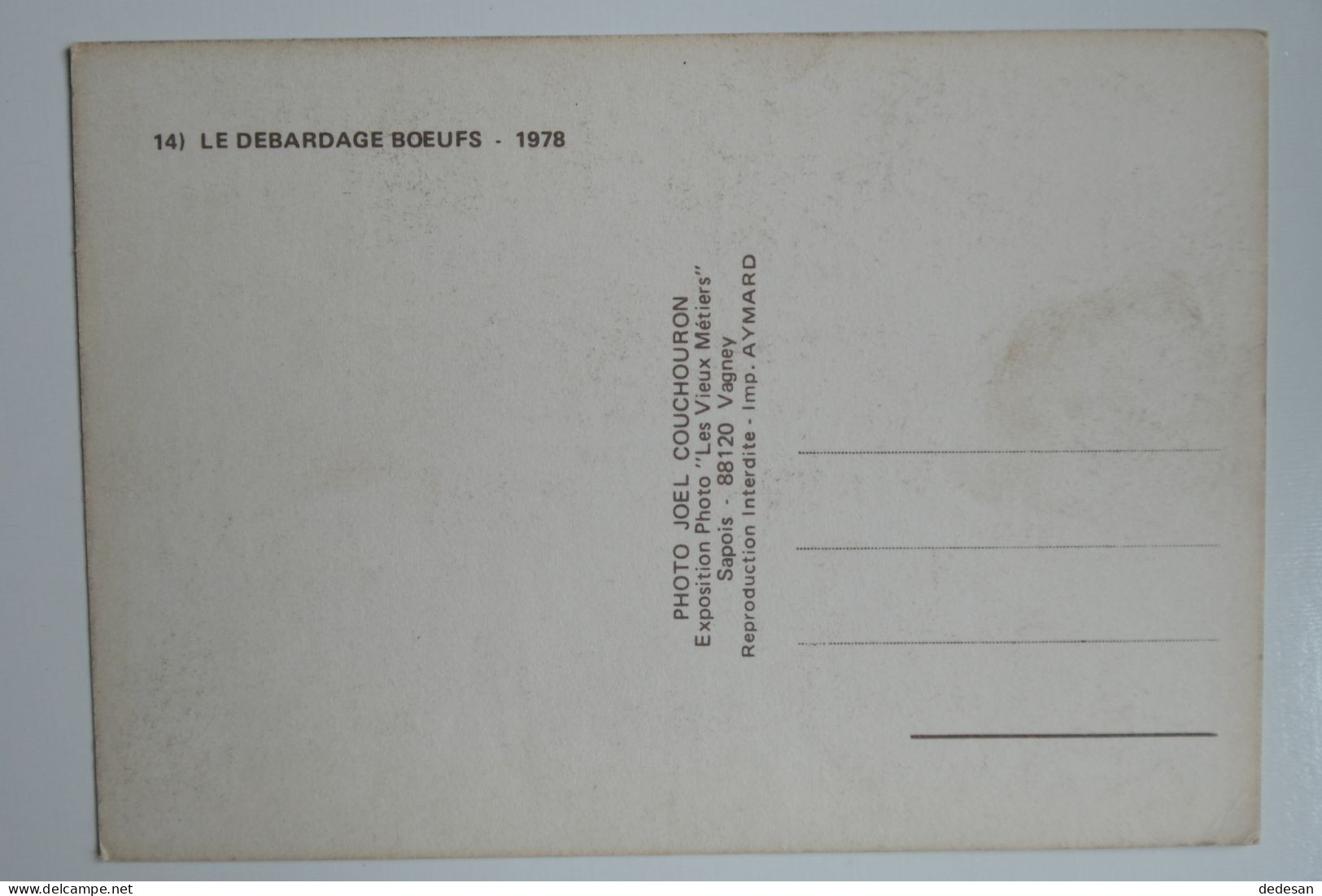 CPSM Grand Format 148x102 14) Le Débardage Boeufs 1978 Editions Les Vieux Métiers - CHA03 - Campesinos