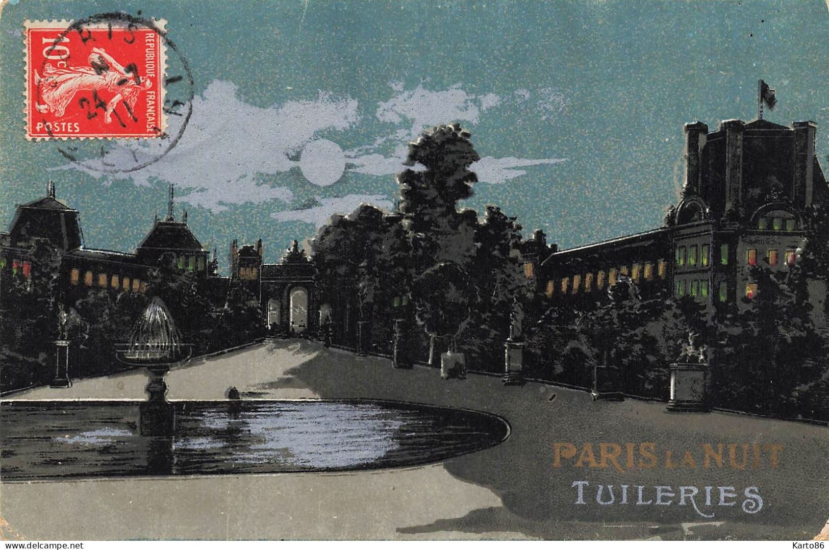 Paris 1er * CPA Illustrateur Art Nouveau Jugendstil * Les Tuileries * Dorures - Arrondissement: 01