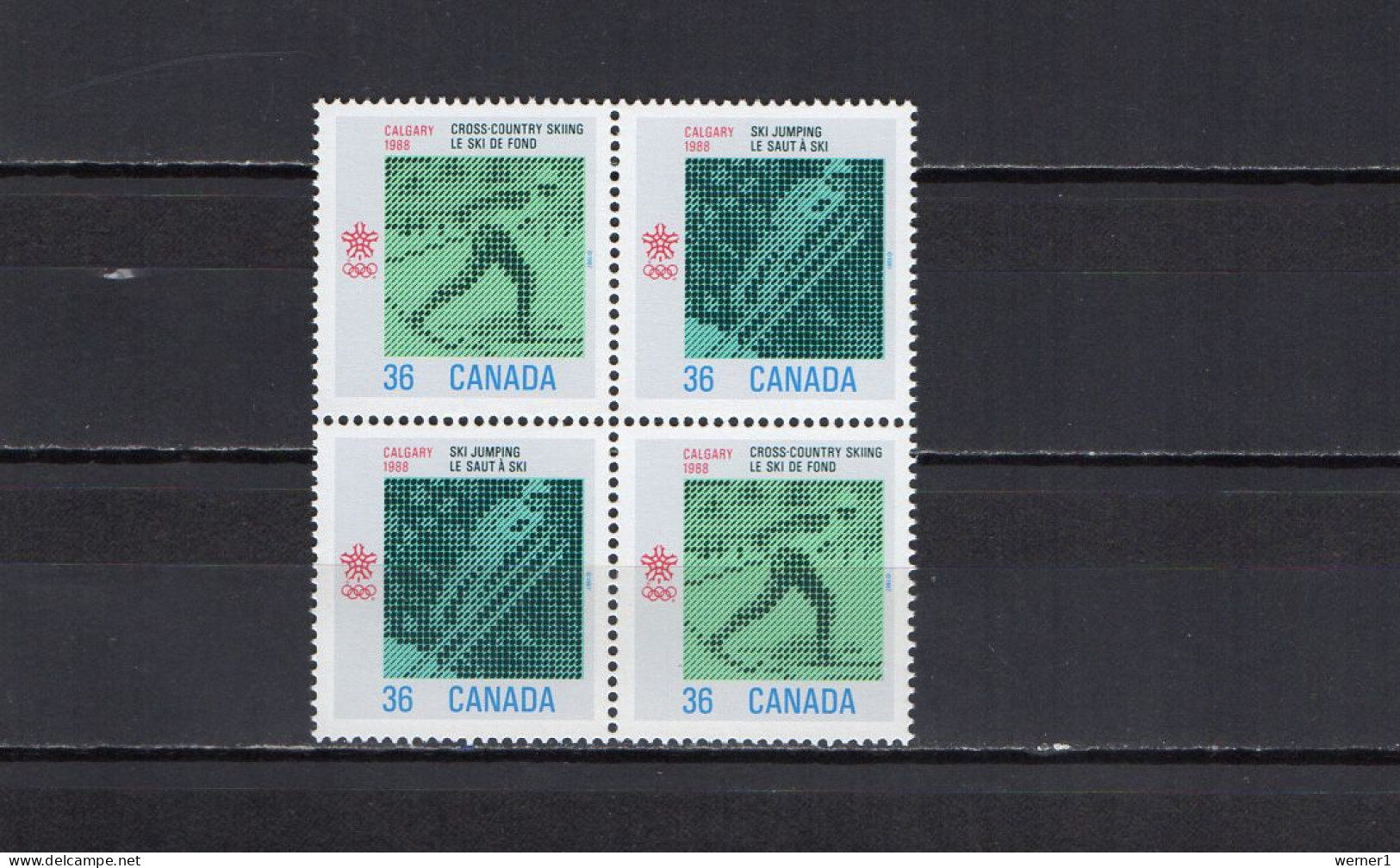 Canada 1987 Olympic Games Calgary Block Of 4 MNH - Hiver 1988: Calgary