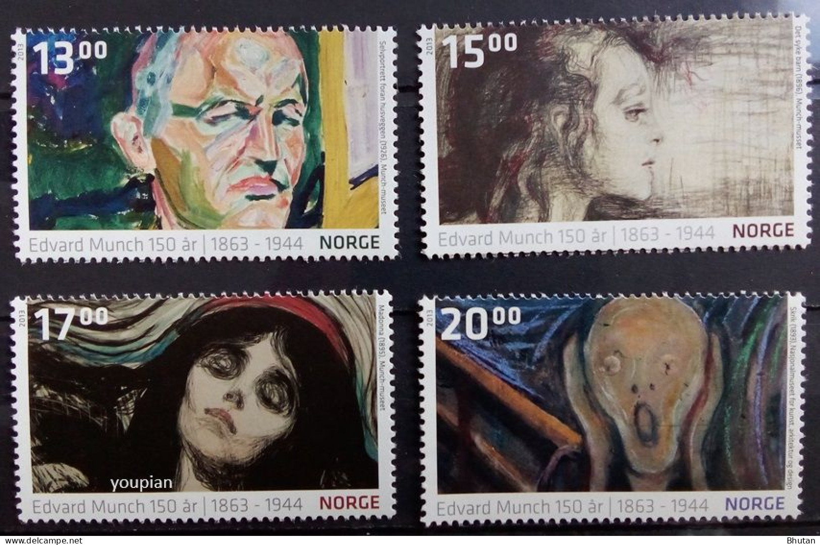 Norway 2013, Edvard Munch Art Paintings, MNH Stamps Set - Nuovi
