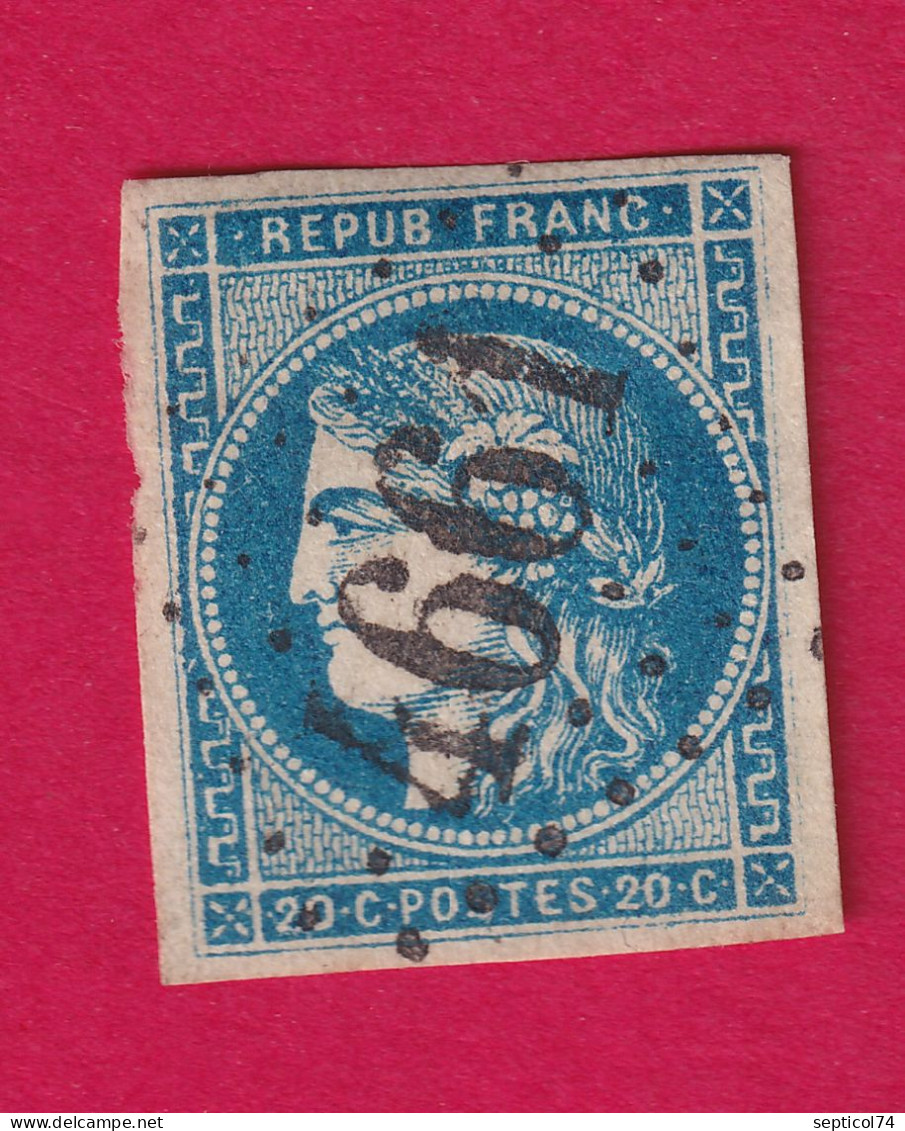 N°45 GC 4661 POUSSAN HERAULT COTE 40€ SUR BLEU BRIEFMARKEN STAMP FRANCE - 1870 Bordeaux Printing