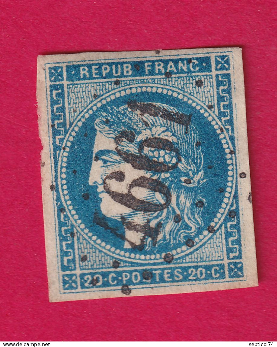 N°45 GC 4661 POUSSAN HERAULT COTE 40€ SUR BLEU BRIEFMARKEN STAMP FRANCE - 1870 Emission De Bordeaux