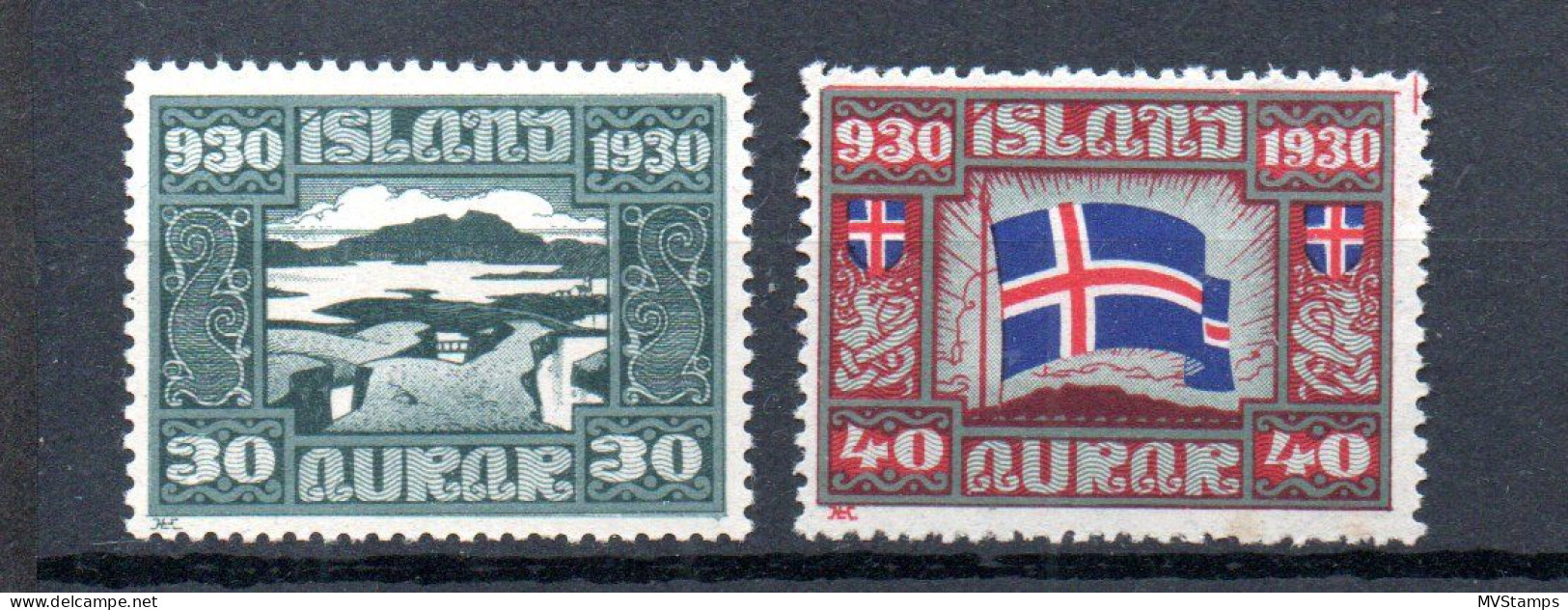 Island 1925 Freimarke 132 + 134 Allthing/Volkshilfe Postfrisch - Ongebruikt