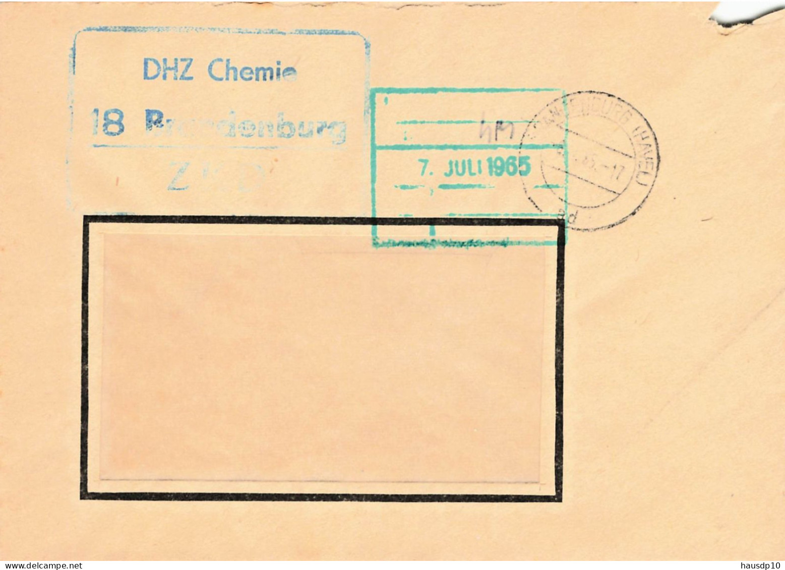 DDR Brief ZKD 1965 DHZ Chemie Brandenburg - Zentraler Kurierdienst