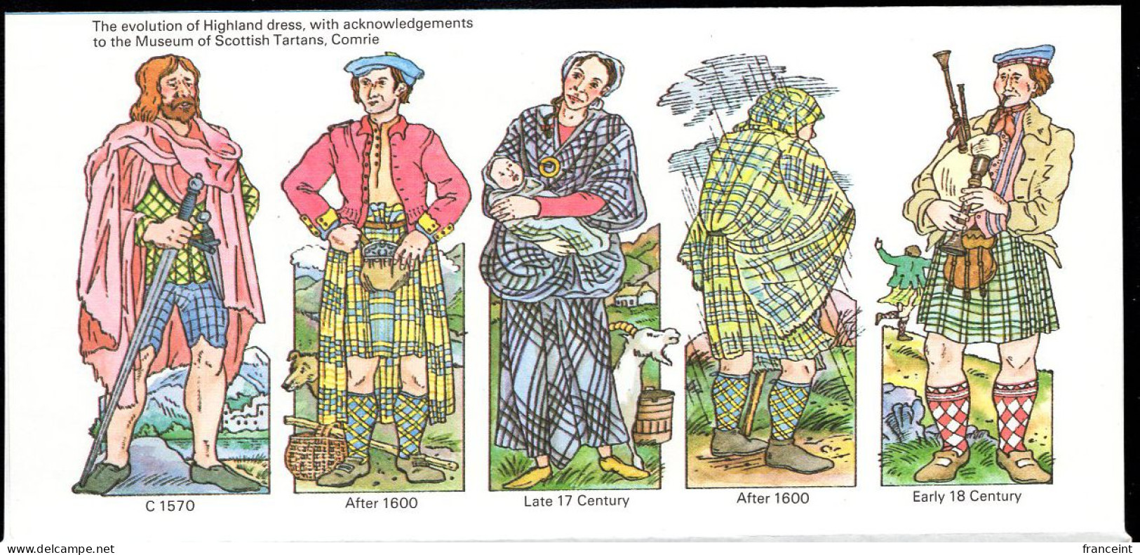 GREAT BRITAIN(1982) Highland Dress. Women Spinning Wool. 24p Illustrated Aerogramme. - Postwaardestukken