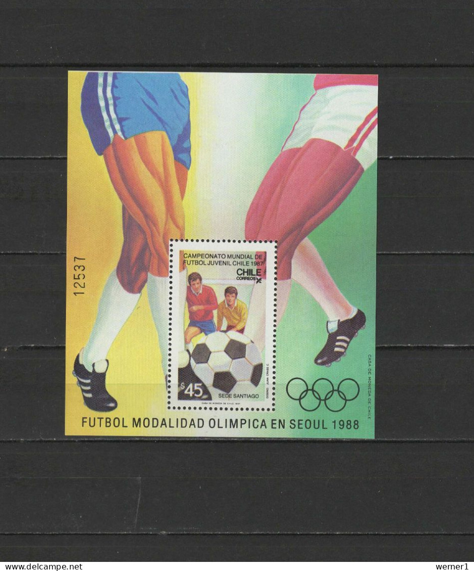 Chile 1987 Olympic Games Seoul, Football Soccer S/s MNH - Estate 1988: Seul