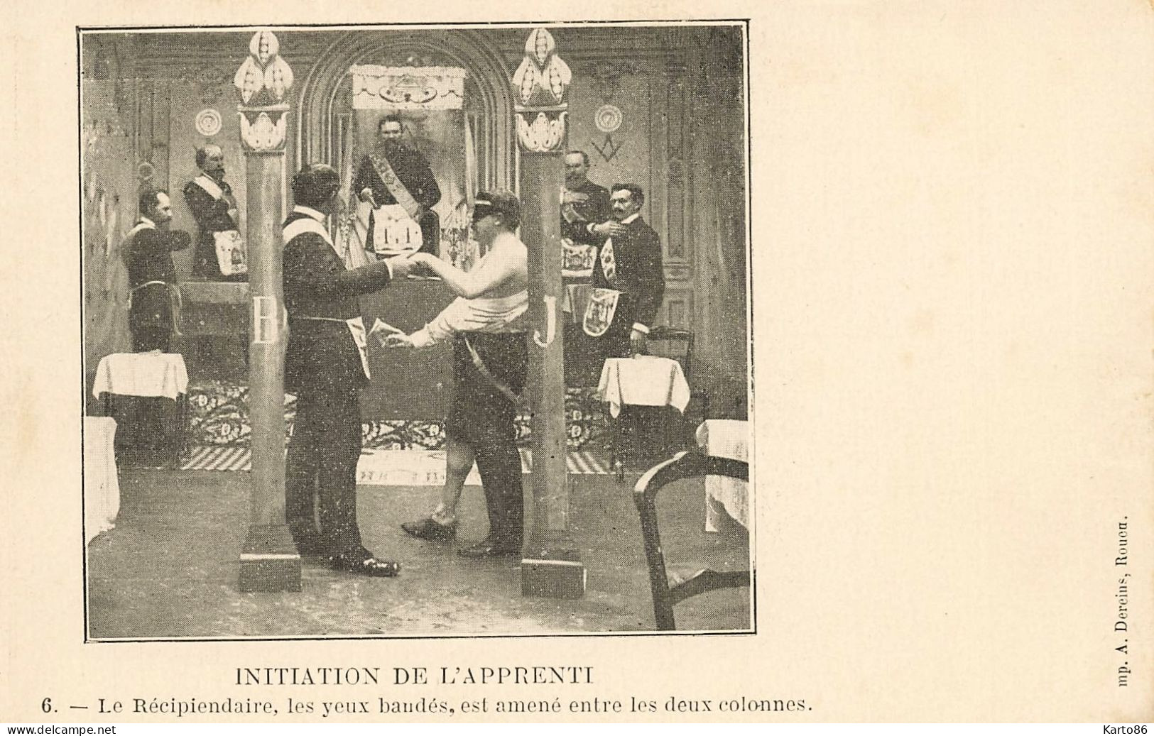 Franc Maçonnerie * CPA * Initiation De L'apprenti N°6 * Le Récipiendaire Yeux Bandés ... * Franc Maçon Francs Maçons - Filosofie