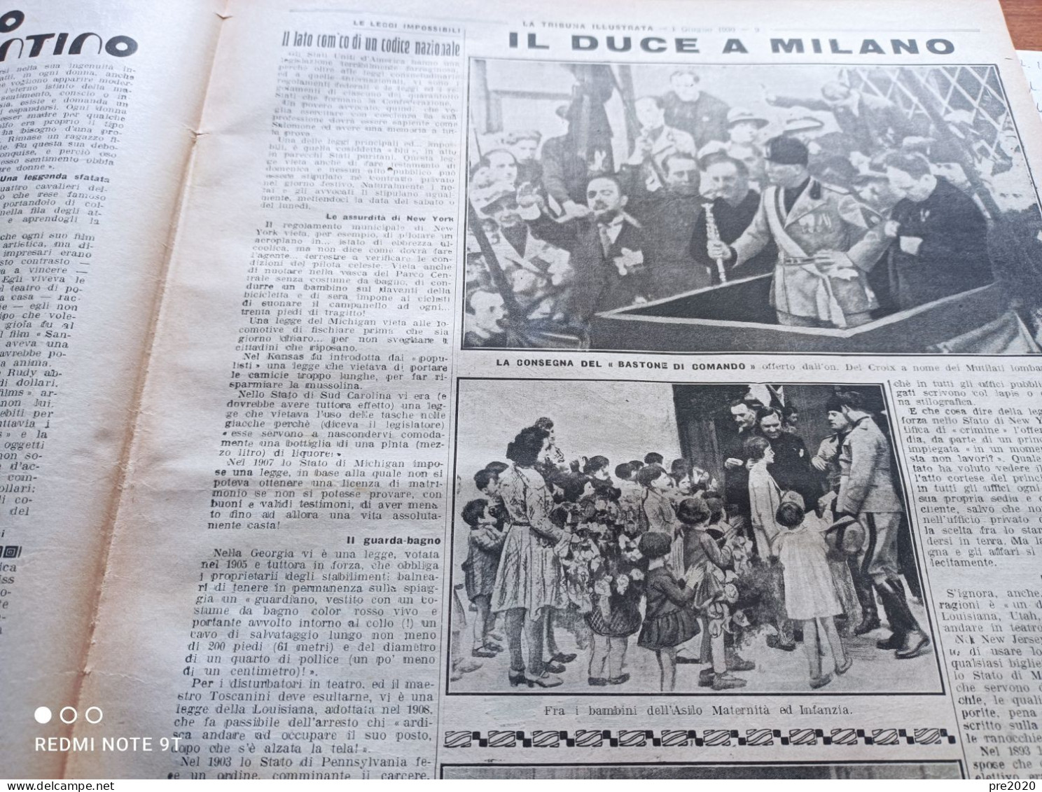 TRIBUNA ILLUSTRATA 1930 MONUMENTO A RODOLFO VALENTINO IL DUCE A MILANO - Sonstige & Ohne Zuordnung