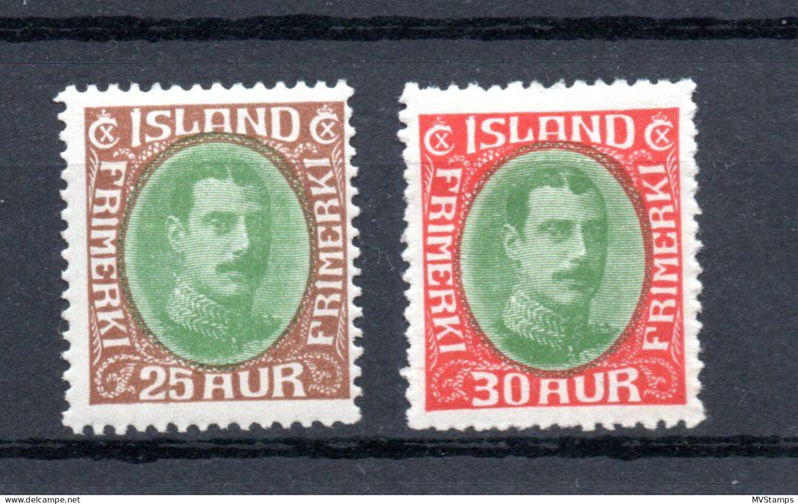 Iceland 1931 Set King Christian X Stamps (Michel 162/63) Nice MLH - Nuovi