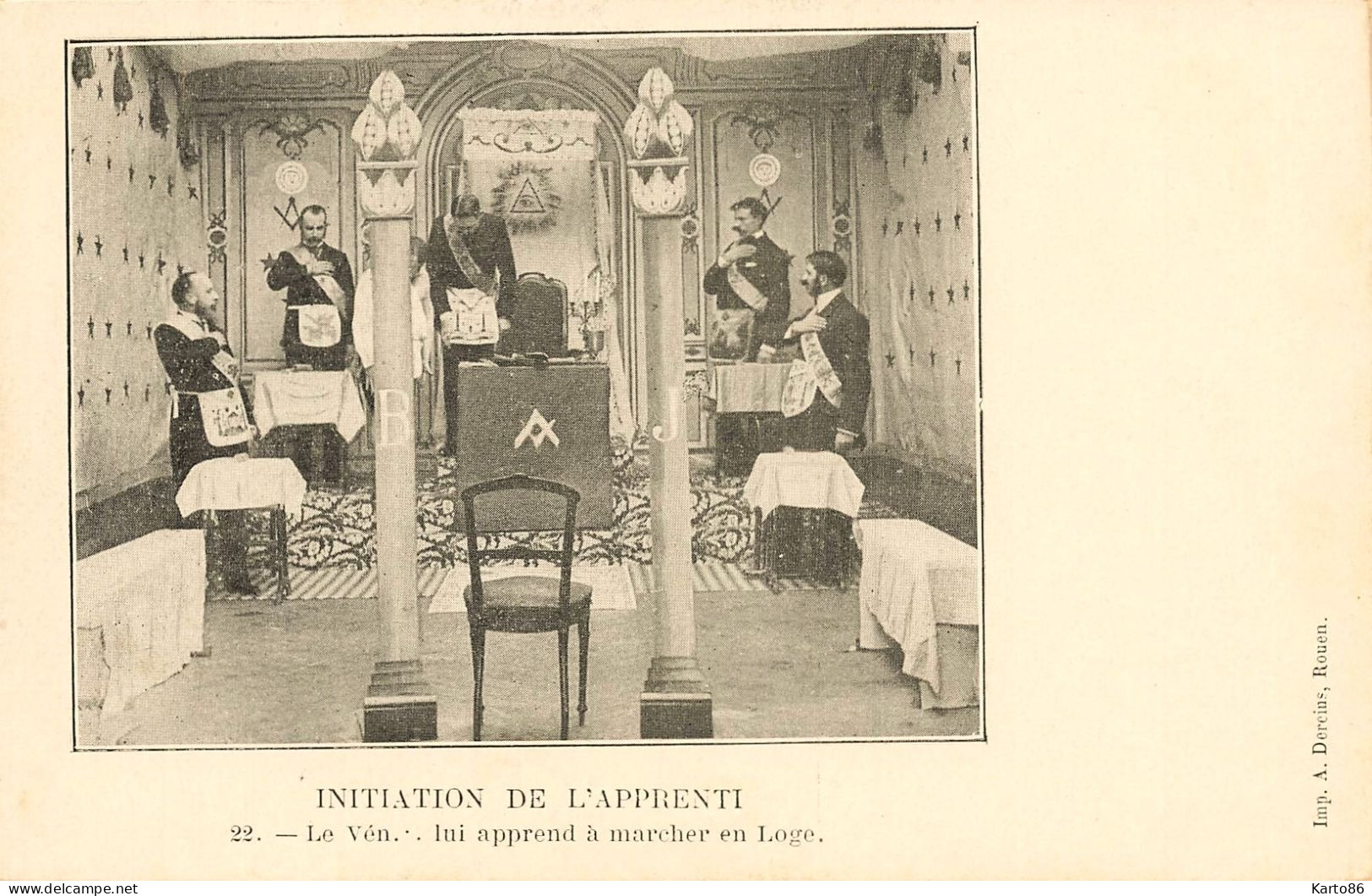 Franc Maçonnerie * CPA * Initiation De L'apprenti N°22 * Le Vén Lui Apprend Marcher En Loge * Franc Maçon Francs Maçons - Philosophy