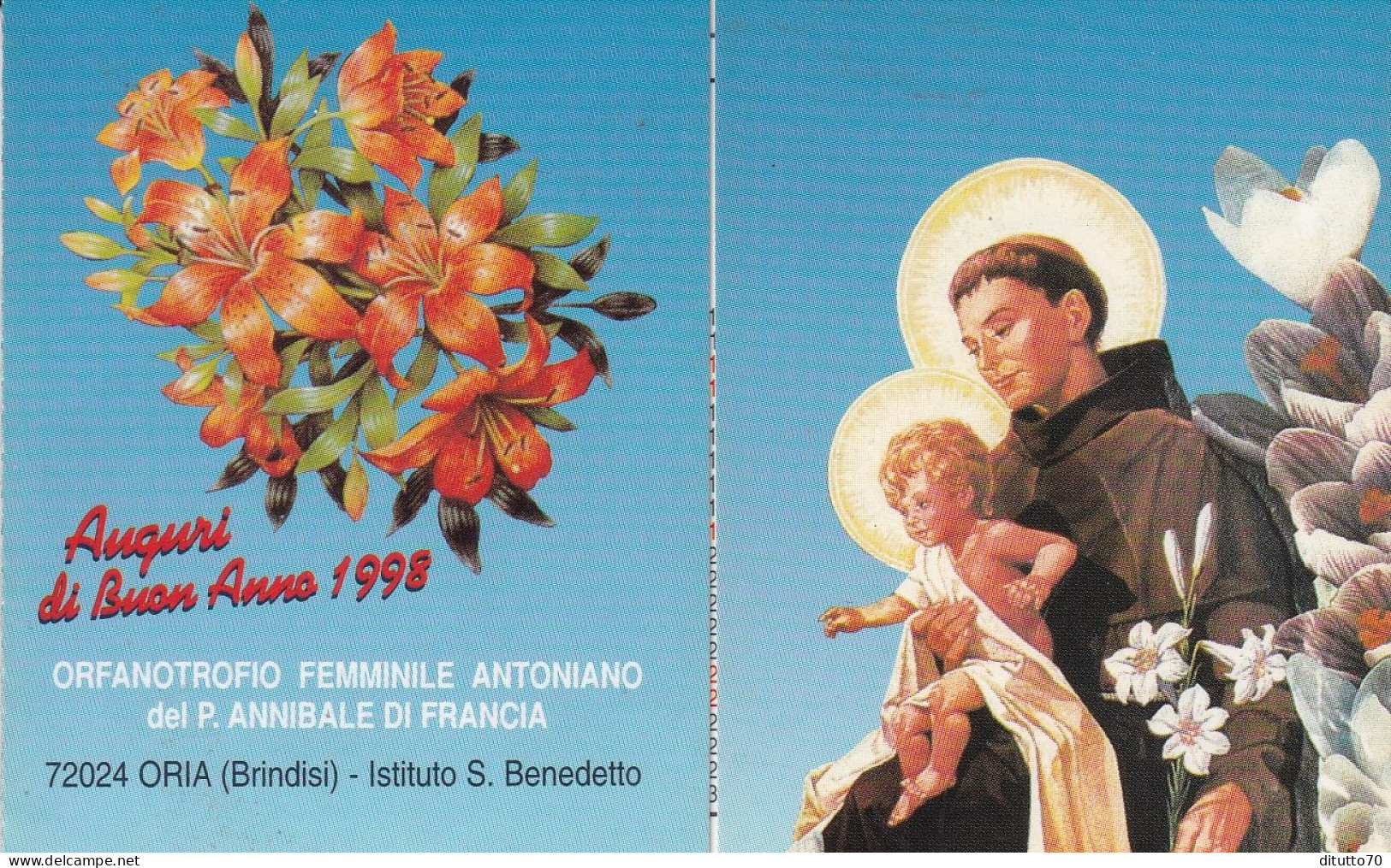 Calendarietto - Orfanotrofio Femminile Antoniano Del P.annibale Di Francia -oria - Brindisi - Istituto S.benedetto - Ann - Formato Piccolo : 1991-00