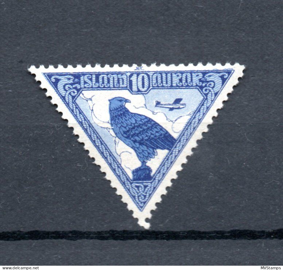 Iceland 1930 Old Airmail "Allthing" Bird Stamp (Michel 140) Nice MLH - Luftpost