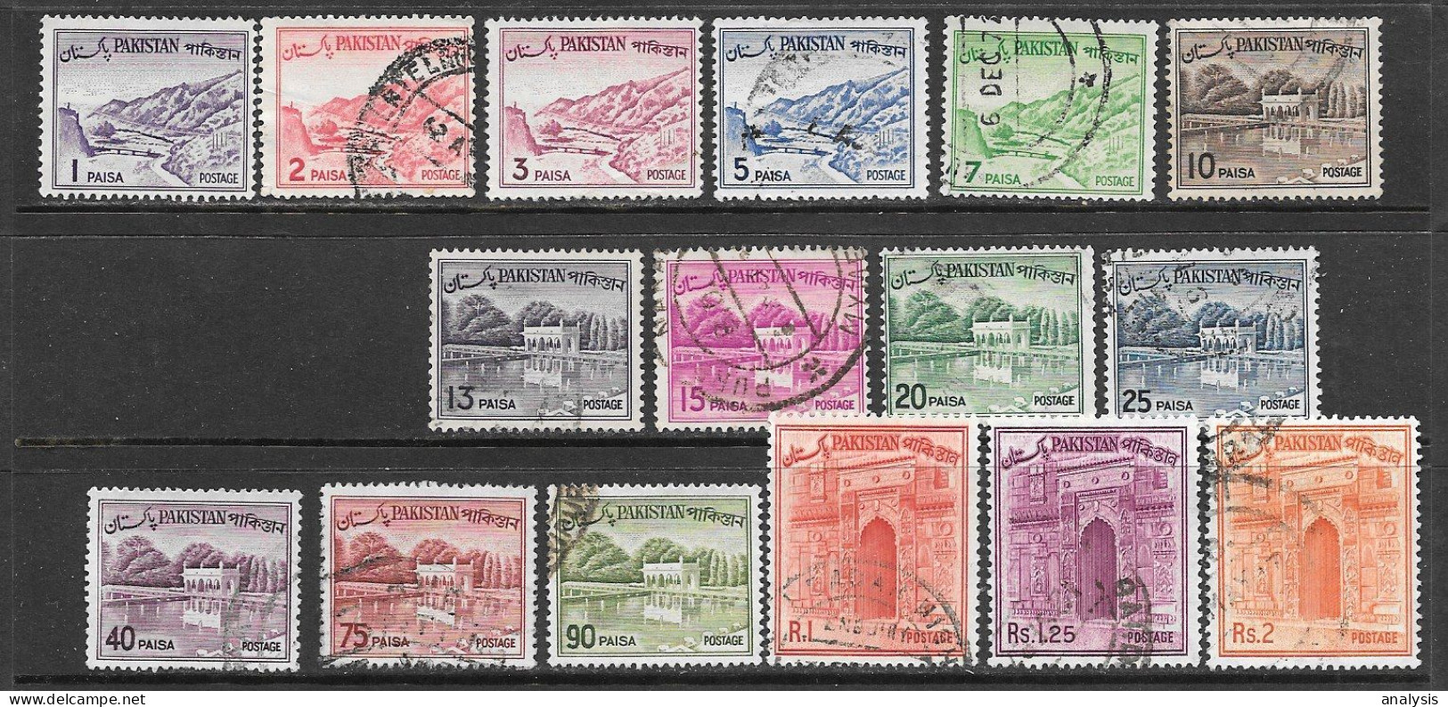 Pakistan Definitives 16 Stamps 1962-63 Mi 178-193 Used - Pakistan