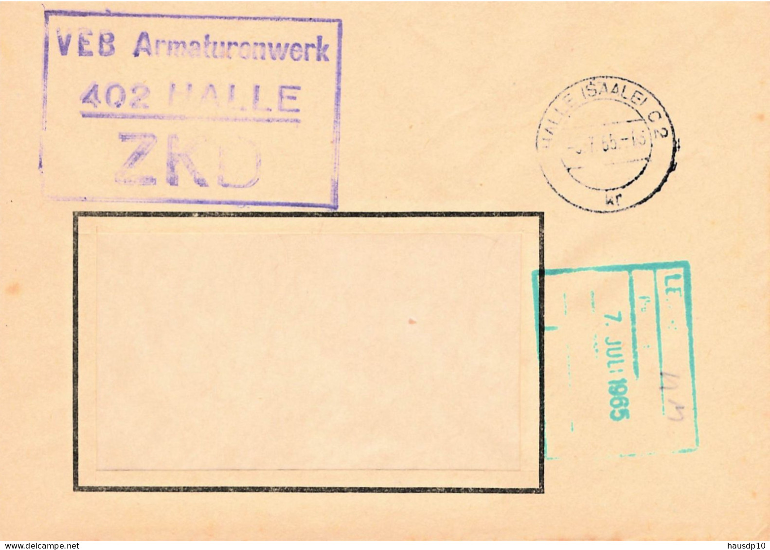 DDR Brief ZKD 1965 VEB Armaturenwerk Halle - Centrale Postdienst