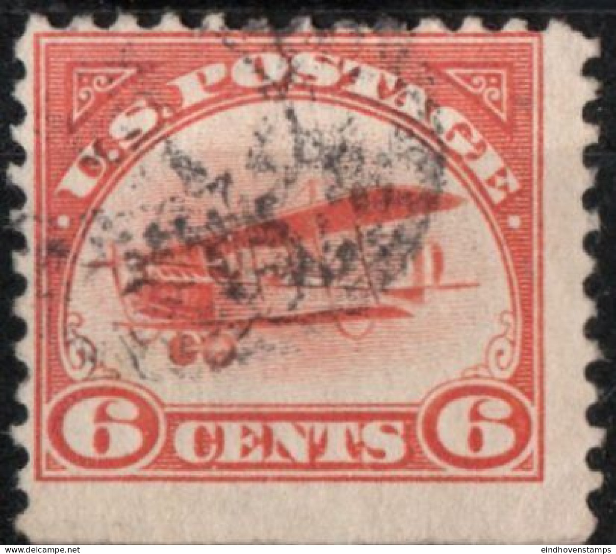 USA 1918 Airmail 6 C Jenny Biplane Mail Line  Cancelled - Gebruikt