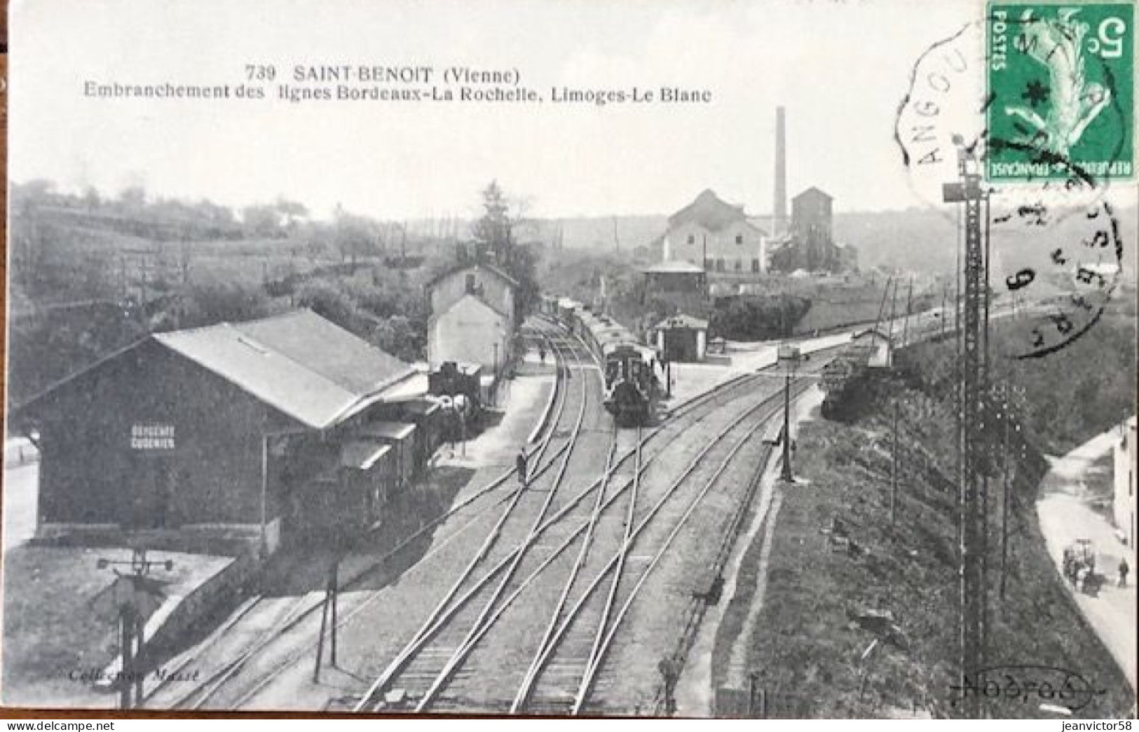 739 St  Benoit (Vienne) Emnranchemement Des Lignes Bordeaux- La Rochelle ,Limoges -Le Blanc - Gares - Avec Trains