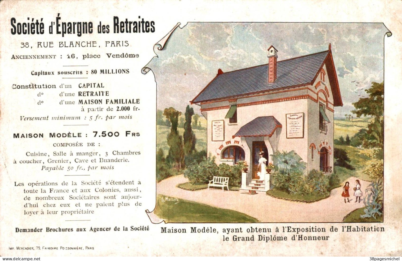 K2104 - Société D'Épargne Des Retraites - PARIS - Maison Modèle - Advertising