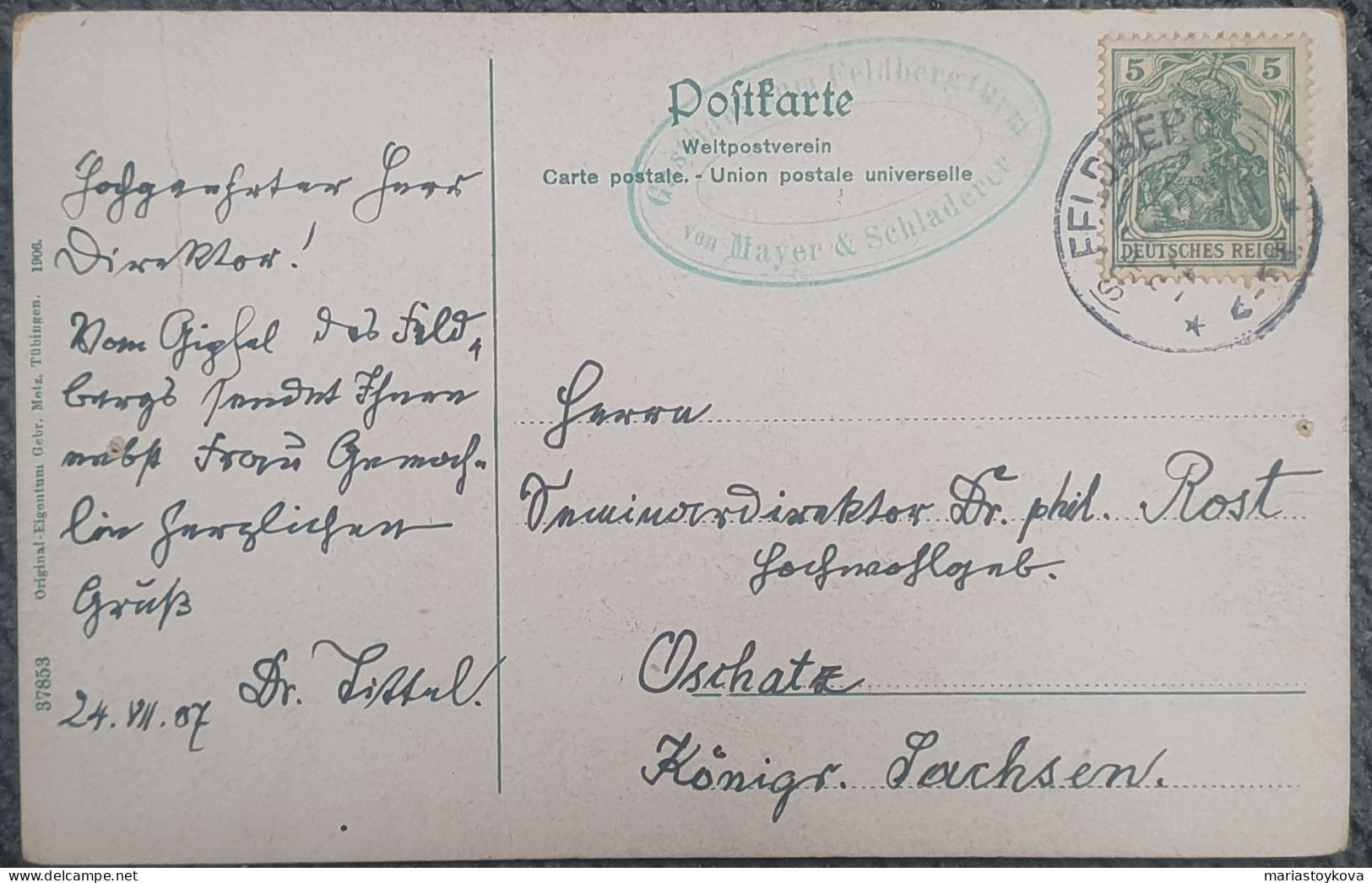 1907. Zastlerhütte Am Feldberg, 1500 Mtr., Schwarzw. - Feldberg